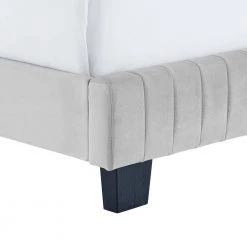 Celine Light Gray Channel Tufted Performance Velvet Queen Bed by MODWAY -MODWAY store light gray modway panel beds mod 6330 lgr 1f 1000
