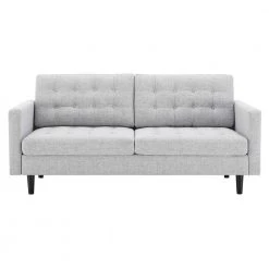 Exalt 75 in. Wide Tufted Squared Arm Fabric Modern Straight Sofa in Light Gray by MODWAY -MODWAY store light gray modway sofas couches eei 4445 lgr 4f 1000