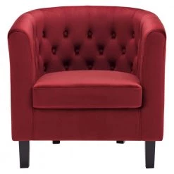 Prospect in Maroon Performance Velvet Armchair by MODWAY