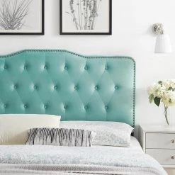Sophia Mint Tufted Performance Velvet King/California King Headboard by MODWAY