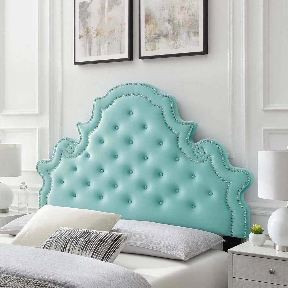 Diana Tufted Performance Velvet Twin. Headboard in Mint by MODWAY 9 Diana Tufted Performance Velvet Twin. Headboard in Mint by MODWAY - Image 7