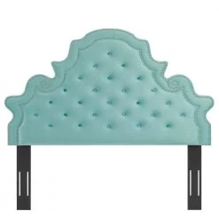 Diana Tufted Performance Velvet Twin. Headboard in Mint by MODWAY