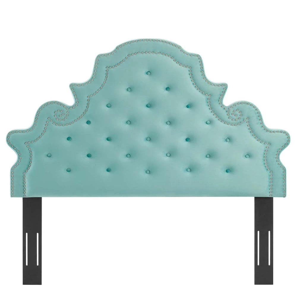 Diana Tufted Performance Velvet Twin. Headboard in Mint by MODWAY 3 Diana Tufted Performance Velvet Twin. Headboard in Mint by MODWAY