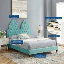 Alexandria Tufted Performance Mint Velvet Full Platform Bed by MODWAY 19 Alexandria Tufted Performance Mint Velvet Full Platform Bed by MODWAY -MODWAY store mint modway platform beds mod 6935 min 31 1000