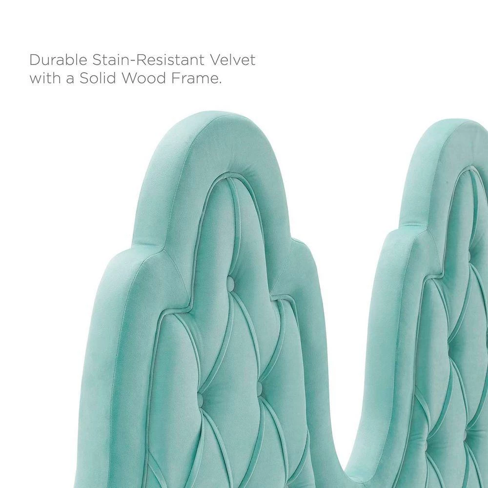 Alexandria Tufted Performance Mint Velvet Full Platform Bed by MODWAY 9 Alexandria Tufted Performance Mint Velvet Full Platform Bed by MODWAY - Image 7