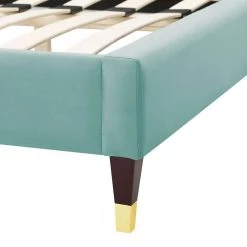 Aurora Performance in Mint Velvet Full Bed by MODWAY -MODWAY store mint modway platform beds mod 7031 min 1f 1000