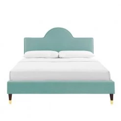 Aurora Performance in Mint Velvet Full Bed by MODWAY -MODWAY store mint modway platform beds mod 7031 min 4f 1000