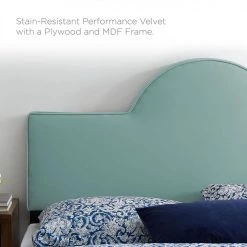 Aurora Performance in Mint Velvet Full Bed by MODWAY -MODWAY store mint modway platform beds mod 7031 min fa 1000