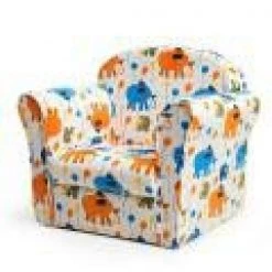 20 in. D Kids Colorful Elephant-pattern Velvet Upholstered Sofa by Boyel Living -MODWAY store multi colored boyel living kids chairs hysn 65437 4f 1000