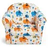 20 in. D Kids Colorful Elephant-pattern Velvet Upholstered Sofa by Boyel Living