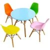 5-Piece Multi-Colored Kids Multifunctional Set with 4-Armless Chairs by Boyel Living