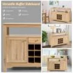 Natural Buffet Server Sideboard Wine Cabinet Console by Boyel Living 14 Natural Buffet Server Sideboard Wine Cabinet Console by Boyel Living -MODWAY store natural boyel living bar cabinets hysn 63250na 4f 1000