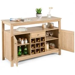 Natural Buffet Server Sideboard Wine Cabinet Console by Boyel Living 12 Natural Buffet Server Sideboard Wine Cabinet Console by Boyel Living -MODWAY store natural boyel living bar cabinets hysn 63250na 77 1000