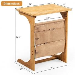 20 in. Natural Bamboo Side End Table with Storage Bag by Boyel Living -MODWAY store natural boyel living c tables hysn 65717na 4f 1000