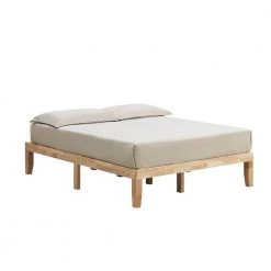 14 in. Natural Queen Size Wooden Bed Mattress Frame without Headboard by Boyel Living 11 14 in. Natural Queen Size Wooden Bed Mattress Frame without Headboard by Boyel Living -MODWAY store natural boyel living platform beds hysn 63260na c3 1000