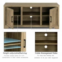 Natural 58 in. Rustic TV Stand Entertainment Center Storage Cabinet by Boyel Living 11 Natural 58 in. Rustic TV Stand Entertainment Center Storage Cabinet by Boyel Living -MODWAY store natural boyel living tv stands hysn 63333 4f 1000