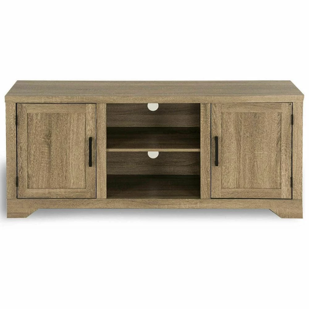 Natural 58 in. Rustic TV Stand Entertainment Center Storage Cabinet by Boyel Living 3 Natural 58 in. Rustic TV Stand Entertainment Center Storage Cabinet by Boyel Living