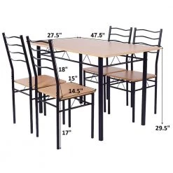 5-Piece Natural Wood Dining Table Set with Chairs by Boyel Living -MODWAY store natural wood boyel living dining room sets hysn 55389na 44 1000