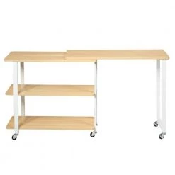 31.5 in. Natural Wood 360° Rotating Sofa Side Table with Storage Shelves and Wheels by Boyel Living 11 31.5 in. Natural Wood 360° Rotating Sofa Side Table with Storage Shelves and Wheels by Boyel Living -MODWAY store natural wood boyel living end side tables hysn 63073na c3 1000