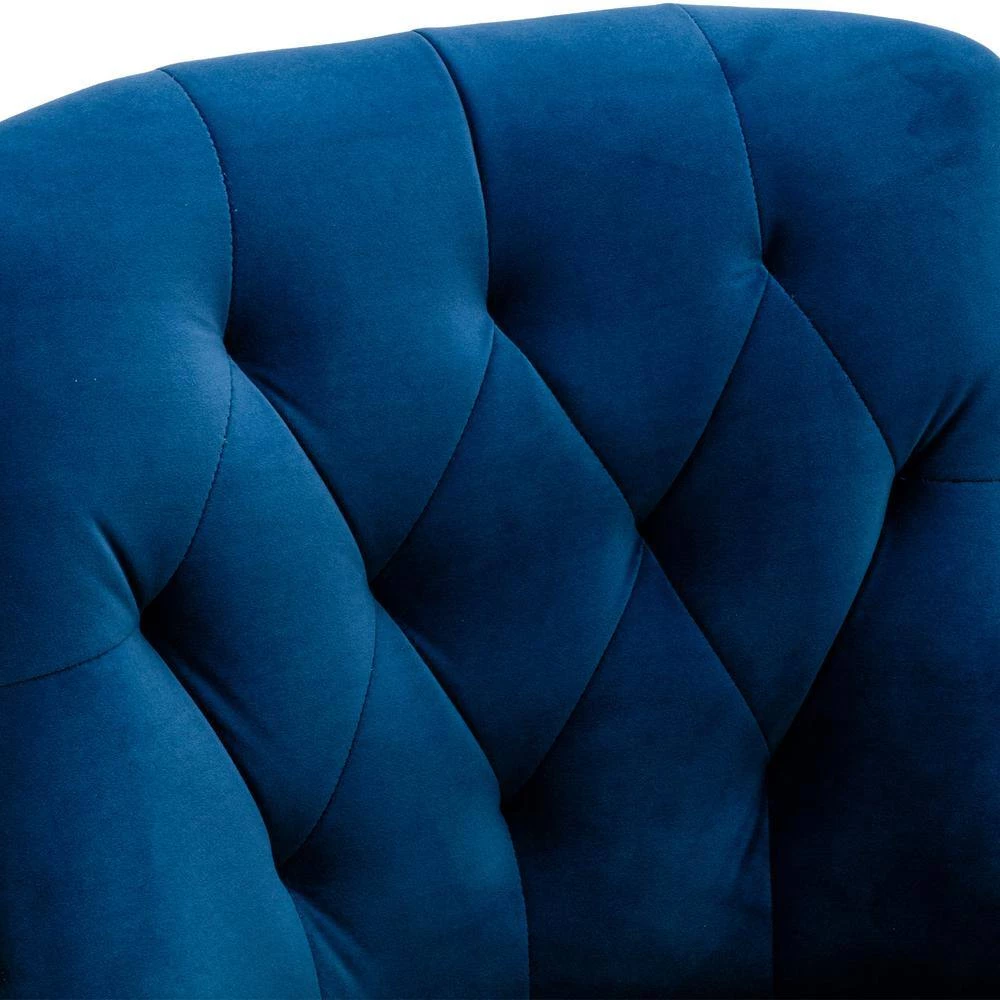 Navy Blue Tufted Velvet Upholstered Golden Legs Dinning Chair (Set of 2) by Boyel Living 6 Navy Blue Tufted Velvet Upholstered Golden Legs Dinning Chair (Set of 2) by Boyel Living - Image 4