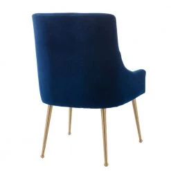 Navy Blue Velvet Upholstered Dining Chair with Electroplated Legs (Set of 2) by Boyel Living -MODWAY store navy blue boyel living dining chairs wf hfsn 128ny 4f 1000