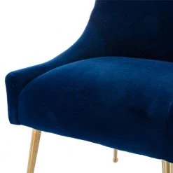 Navy Blue Velvet Upholstered Dining Chair with Electroplated Legs (Set of 2) by Boyel Living -MODWAY store navy blue boyel living dining chairs wf hfsn 128ny c3 1000