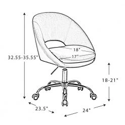 Cute Desk Chair,Navy Adjustable Swivel Office Chair, Velvet Chair with Wheels by Boyel Living -MODWAY store navy boyel living task chairs jxy chm6075o ny 1f 1000