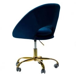 Cute Desk Chair,Navy Adjustable Swivel Office Chair, Velvet Chair with Wheels by Boyel Living -MODWAY store navy boyel living task chairs jxy chm6075o ny 4f 1000