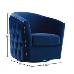 Rogue Navy Swivel Performance Velvet ArmChair by MODWAY -MODWAY store navy modway accent chairs eei 3434 nav 40 1000