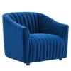 Announce Performance Navy Velvet Channel Tufted Armchair by MODWAY 2 Announce Performance Navy Velvet Channel Tufted Armchair by MODWAY -MODWAY store navy modway accent chairs eei 5055 nav 64 1000