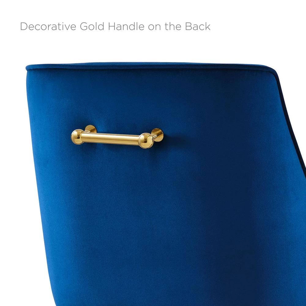 Discern 41.5 in. Navy Upholstered Performance Velvet Counter Stool (Set of 2) by MODWAY 8 Discern 41.5 in. Navy Upholstered Performance Velvet Counter Stool (Set of 2) by MODWAY - Image 6