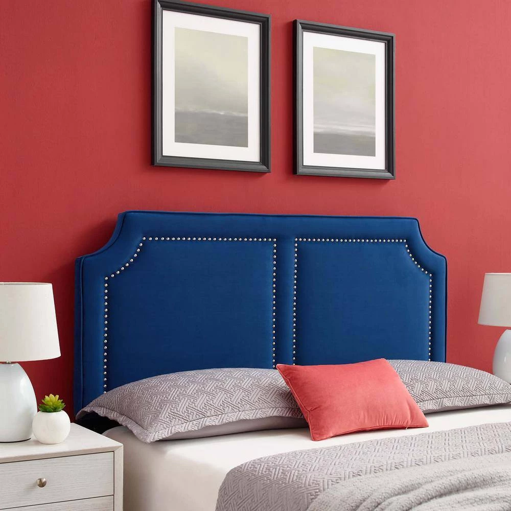 Cynthia Performance 39in Velvet Twin Headboard in Navy by MODWAY 11 Cynthia Performance 39in Velvet Twin Headboard in Navy by MODWAY - Image 9