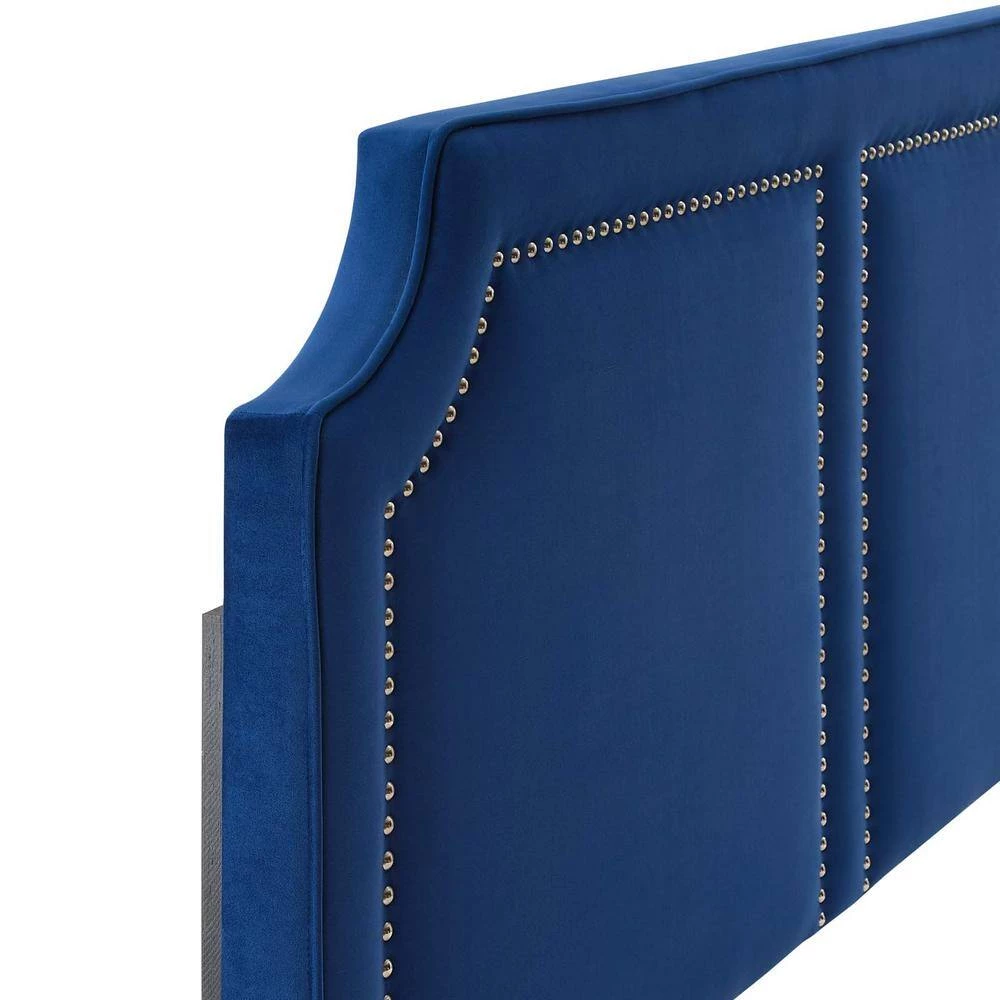 Cynthia Performance 39in Velvet Twin Headboard in Navy by MODWAY 4 Cynthia Performance 39in Velvet Twin Headboard in Navy by MODWAY - Image 2