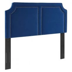 Cynthia Performance 61.5in Velvet Full/Queen Headboard in Navy by MODWAY