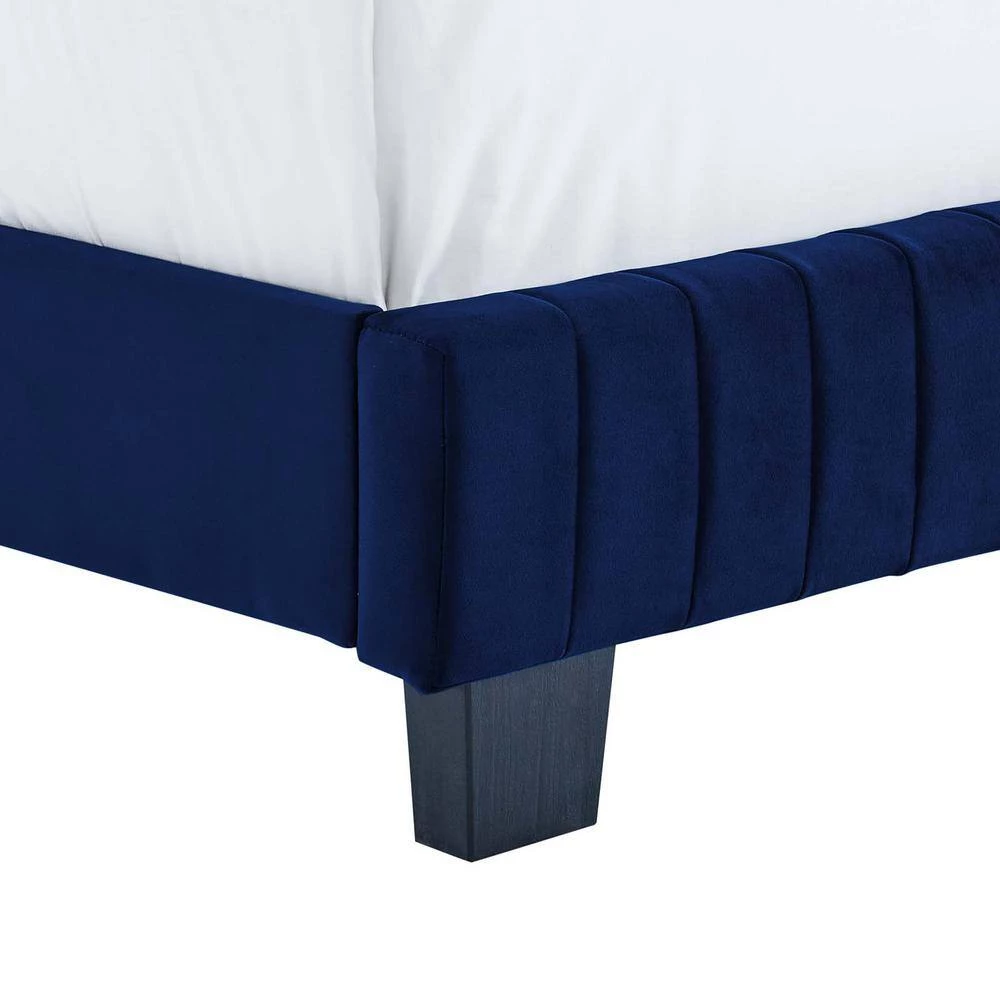 Celine Navy Channel Tufted Performance Velvet Full Bed by MODWAY 7 Celine Navy Channel Tufted Performance Velvet Full Bed by MODWAY - Image 5