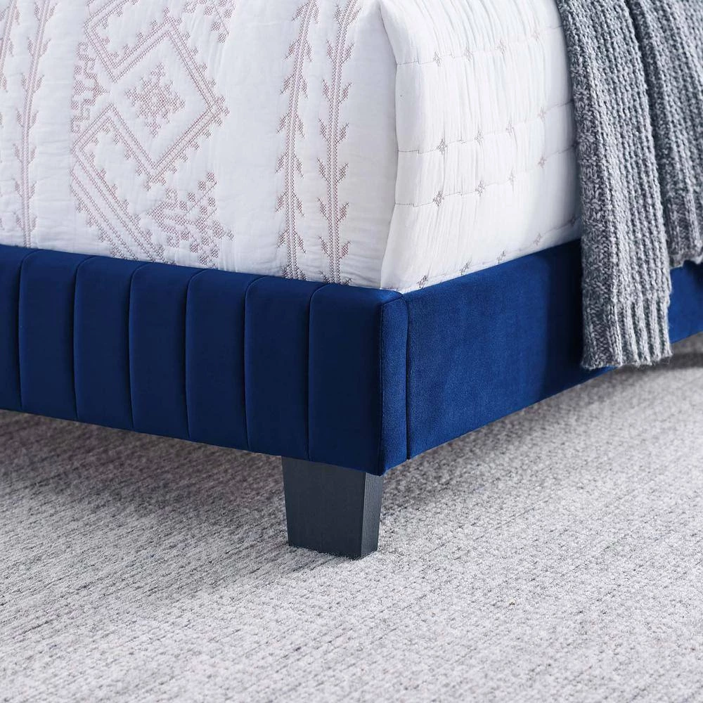 Celine Navy Channel Tufted Performance Velvet Full Bed by MODWAY 9 Celine Navy Channel Tufted Performance Velvet Full Bed by MODWAY - Image 7