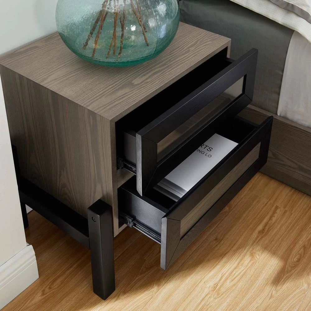 Merritt Nightstand 21.5 in. L x 15.5 in. W x 21.5 in. H in Oak by MODWAY 8 Merritt Nightstand 21.5 in. L x 15.5 in. W x 21.5 in. H in Oak by MODWAY - Image 6