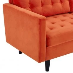 Exalt 75 in. Wide Tufted Squared Arm Performance Velvet Modern Straight Sofa in Orange by MODWAY -MODWAY store orange modway sofas couches eei 4444 ora 1f 1000