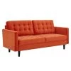 Exalt 75 in. Wide Tufted Squared Arm Performance Velvet Modern Straight Sofa in Orange by MODWAY -MODWAY store orange modway sofas couches eei 4444 ora 64 1000
