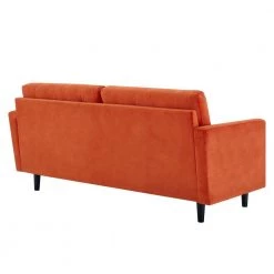 Exalt 75 in. Wide Tufted Squared Arm Performance Velvet Modern Straight Sofa in Orange by MODWAY -MODWAY store orange modway sofas couches eei 4444 ora 66 1000