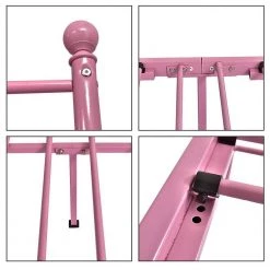 Pink Queen Size Metal Canopy Platform Bed Frame with Headboard and Footboard by Boyel Living -MODWAY store pink boyel living canopy beds bf wf 715g pi 44 1000