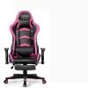 Massage LED Gaming Chair, Ergonomic Black Chair,PU Racing Chair with Lumbar Support & Footrest, in Pink by Boyel Living -MODWAY store pink boyel living gaming chairs hysn 62042pi 64 1000