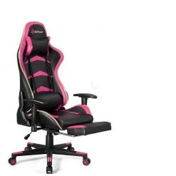 Massage LED Gaming Chair, Ergonomic Black Chair,PU Racing Chair with Lumbar Support & Footrest, in Pink by Boyel Living 9 Massage LED Gaming Chair, Ergonomic Black Chair,PU Racing Chair with Lumbar Support & Footrest, in Pink by Boyel Living -MODWAY store pink boyel living gaming chairs hysn 62042pi c3 1000