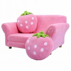 Pink Kids Strawberry Armrest Chair Sofa with Cushions by Boyel Living 11 Pink Kids Strawberry Armrest Chair Sofa with Cushions by Boyel Living -MODWAY store pink boyel living kids chairs hysn 54190pi 4f 1000