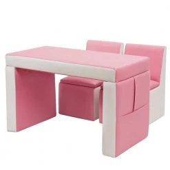 Kids Sofa Pink Multi-Functional Table Chair Set by Boyel Living -MODWAY store pink boyel living kids tables chairs wf hw58620pi c3 1000