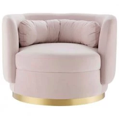 Relish Pink Performance Velvet Performance Velvet Swivel Chair by MODWAY -MODWAY store pink modway accent chairs eei 4999 gld pnk 1f 1000