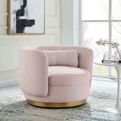 Relish Pink Performance Velvet Performance Velvet Swivel Chair by MODWAY -MODWAY store pink modway accent chairs eei 4999 gld pnk 31 1000