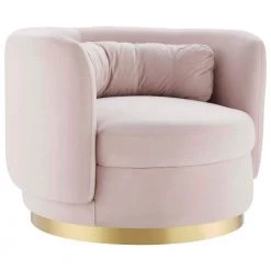 Relish Pink Performance Velvet Performance Velvet Swivel Chair by MODWAY