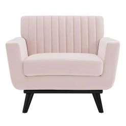 Engage Channel Tufted Performance Velvet Arm Chair in Pink by MODWAY -MODWAY store pink modway accent chairs eei 5457 pnk 4f 1000