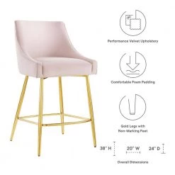 Discern 37.5 in. Pink High Back Counter Stool by MODWAY -MODWAY store pink modway bar stools eei 5474 pnk 1f 1000